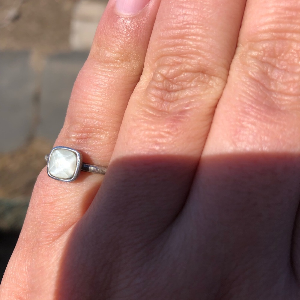 Elegant Silver Ring with White Stone